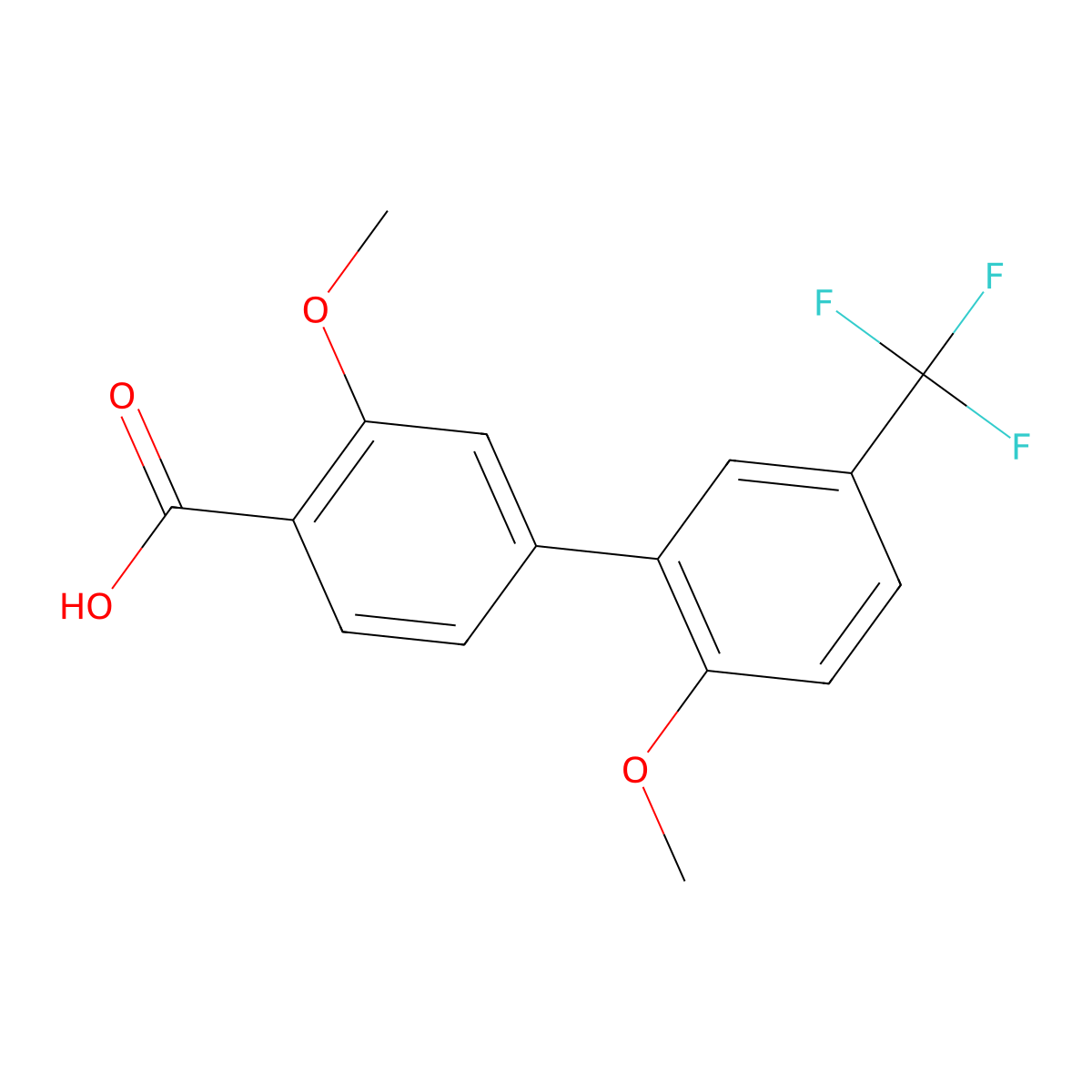 4-(2-Methoxy-5-trifluoromethylphenyl)-2-methoxybenzoic acid molecular structure, CAS 1261917-75-2