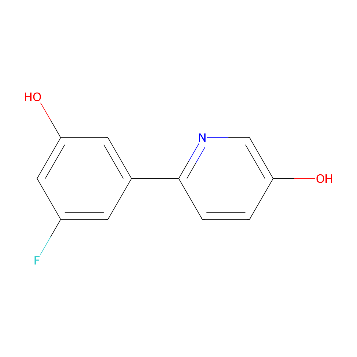 6-(3-Fluoro-5-hydroxyphenyl)pyridin-3-ol molecular structure, CAS 1261917-76-3