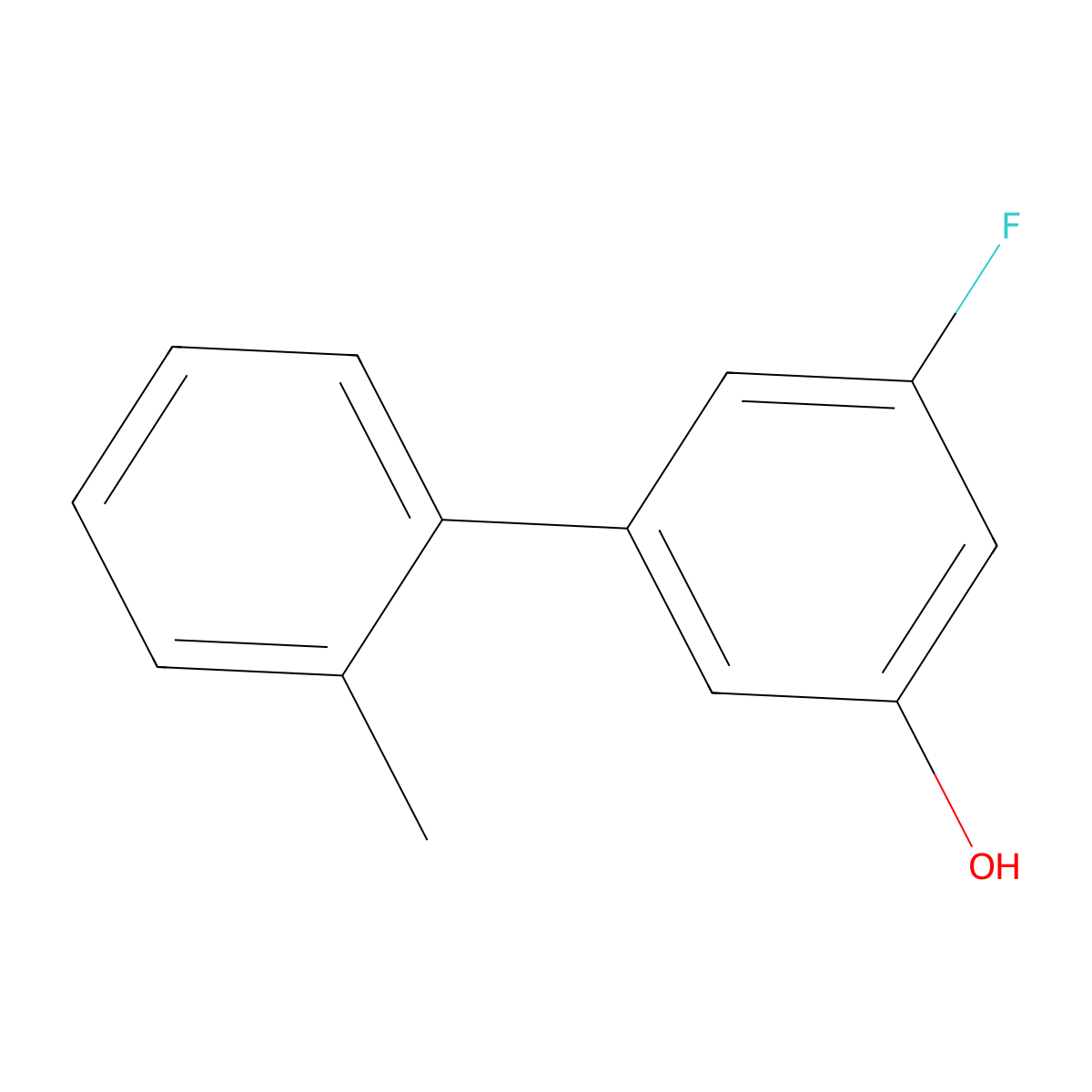 3-Fluoro-5-(2-methylphenyl)phenol molecular structure, CAS 1261917-91-2