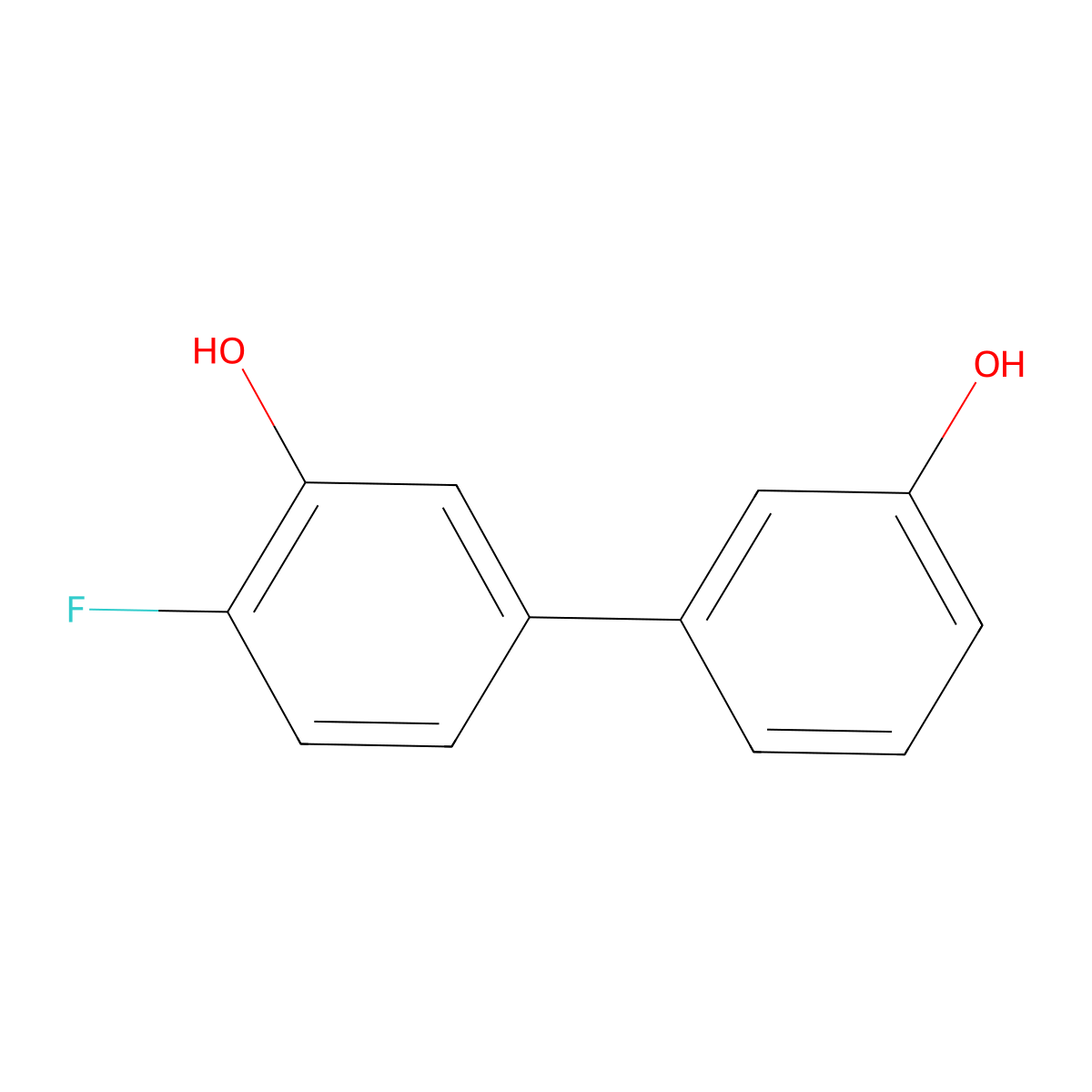 2-Fluoro-5-(3-hydroxyphenyl)phenol molecular structure, CAS 1261917-96-7