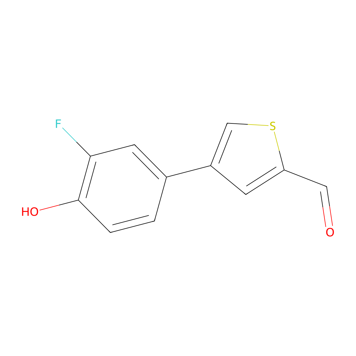 4-(3-Fluoro-4-hydroxyphenyl)thiophene-2-carbaldehyde molecular structure, CAS 1261918-06-2