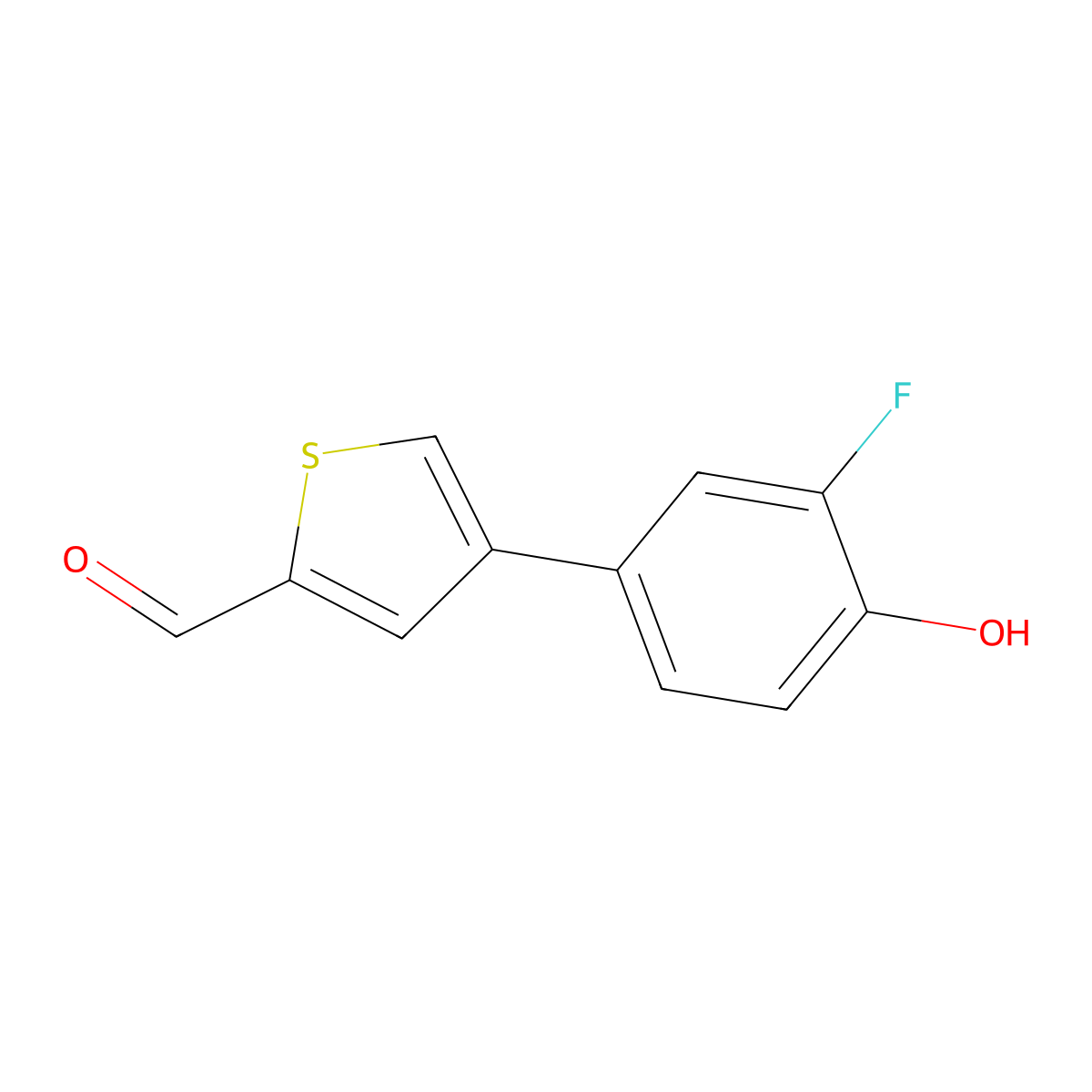 4-(3-Fluoro-4-hydroxyphenyl)thiophene-2-carbaldehyde molecular structure, CAS 1261918-06-2