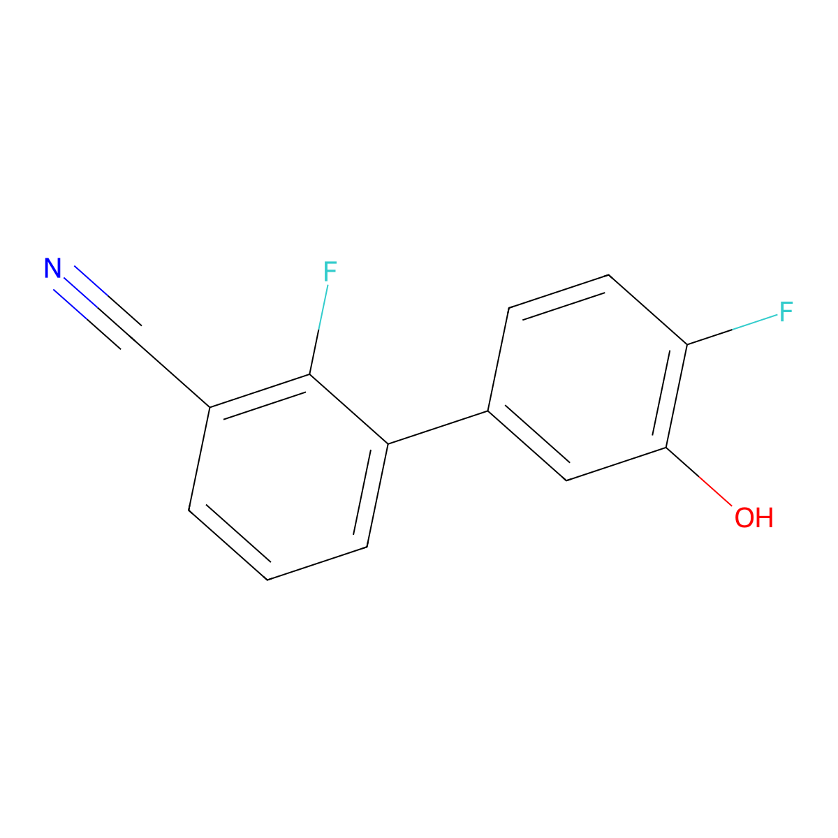5-(3-Cyano-2-fluorophenyl)-2-fluorophenol molecular structure, CAS 1261918-13-1
