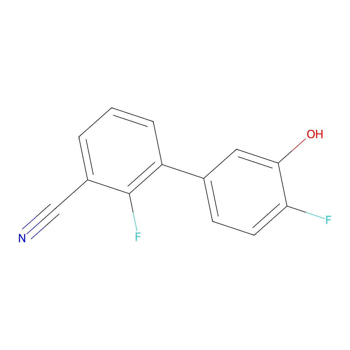 5-(3-Cyano-2-fluorophenyl)-2-fluorophenol molecular structure, CAS 1261918-13-1