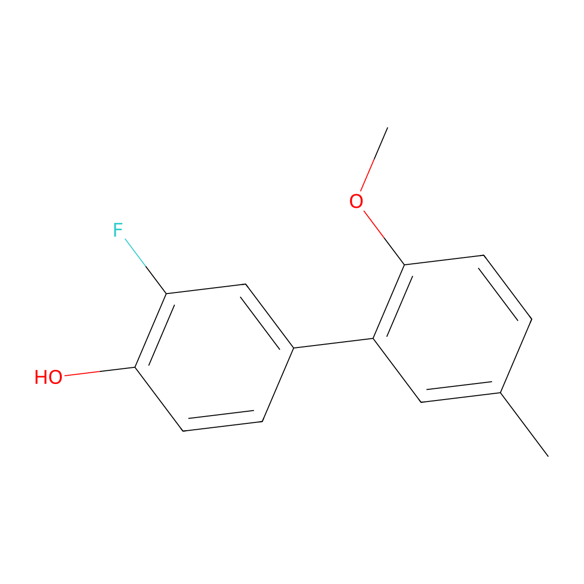 2-Fluoro-4-(2-methoxy-5-methylphenyl)phenol molecular structure, CAS 1261918-14-2