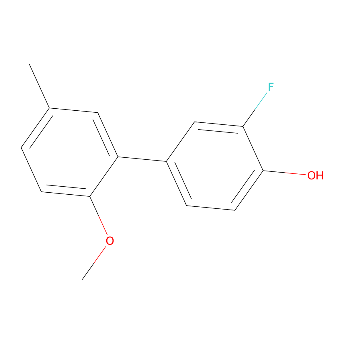 2-Fluoro-4-(2-methoxy-5-methylphenyl)phenol molecular structure, CAS 1261918-14-2