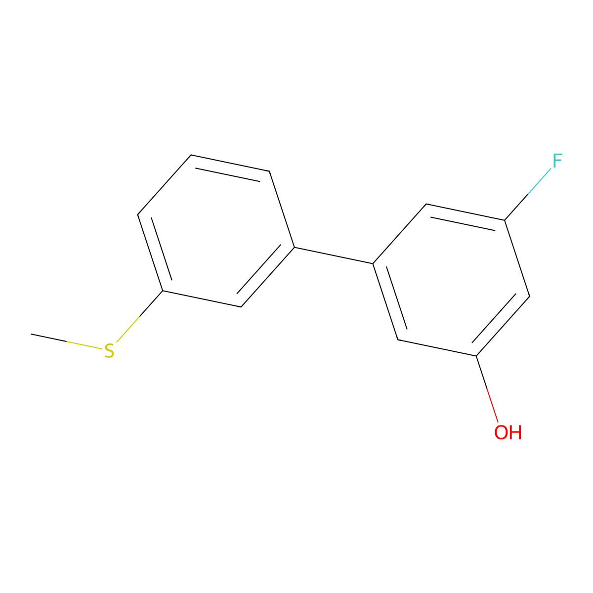 3-Fluoro-5-(3-methylthiophenyl)phenol molecular structure, CAS 1261918-19-7
