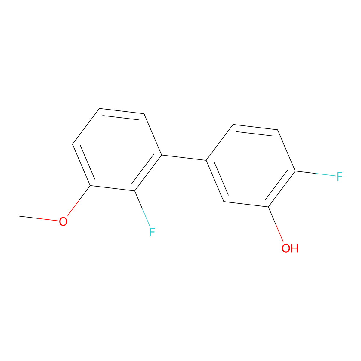 2-Fluoro-5-(2-fluoro-3-methoxyphenyl)phenol molecular structure, CAS 1261918-20-0