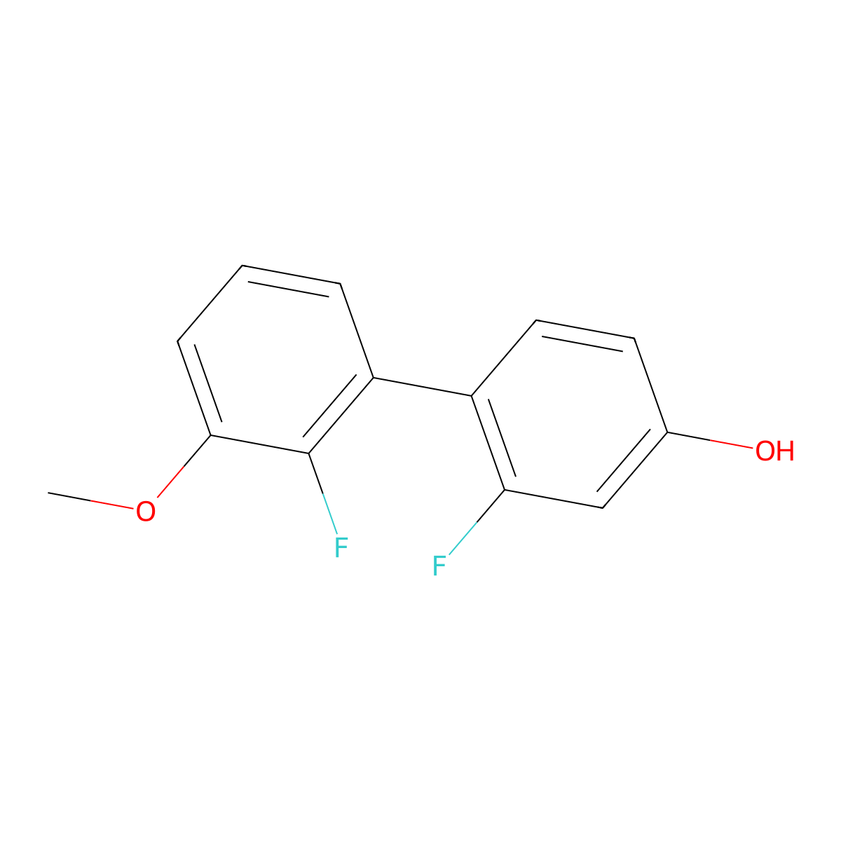 3-Fluoro-4-(2-fluoro-3-methoxyphenyl)phenol molecular structure, CAS 1261918-21-1