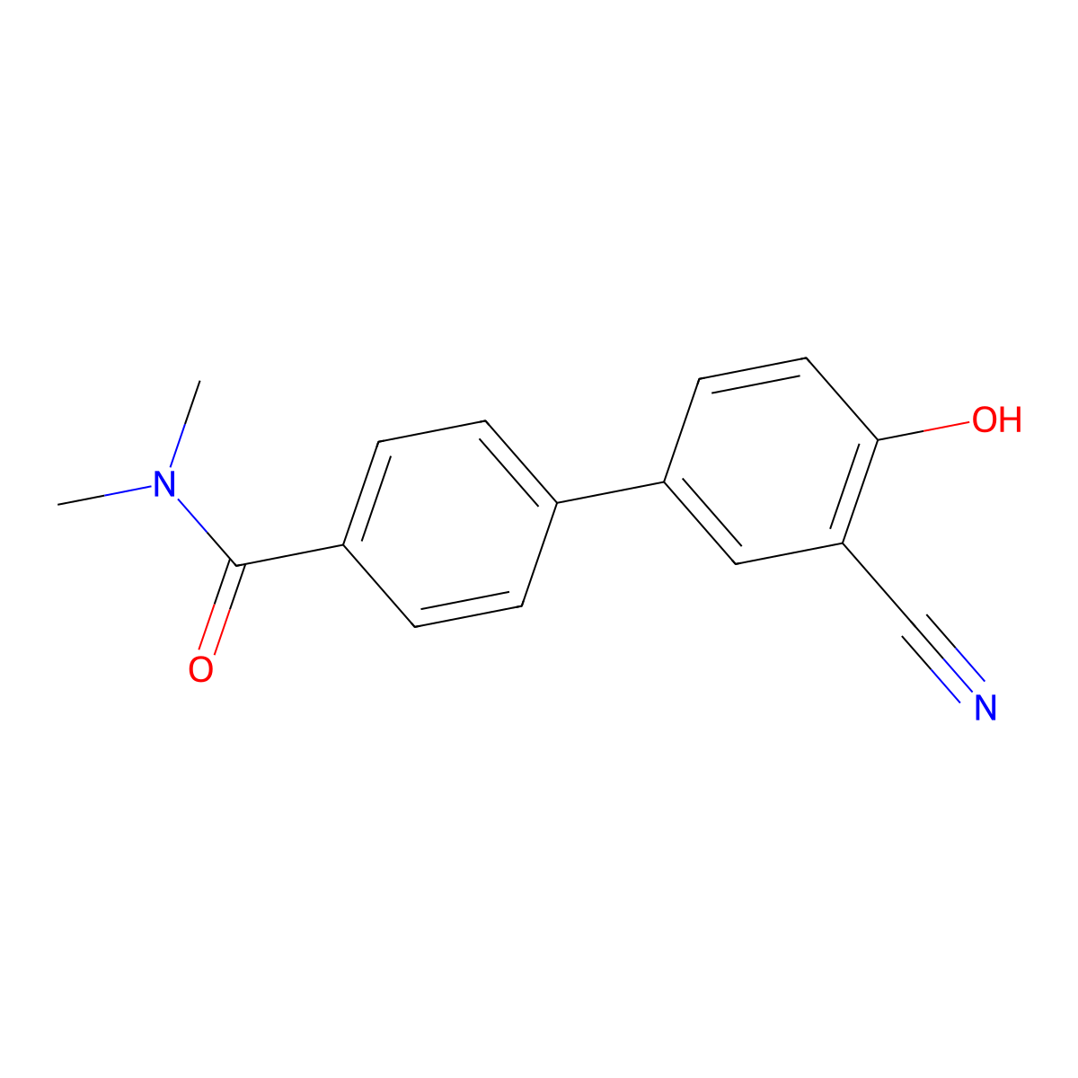 2-Cyano-4-[4-(N,N-dimethylaminocarbonyl)phenyl]phenol molecular structure, CAS 1261918-22-2
