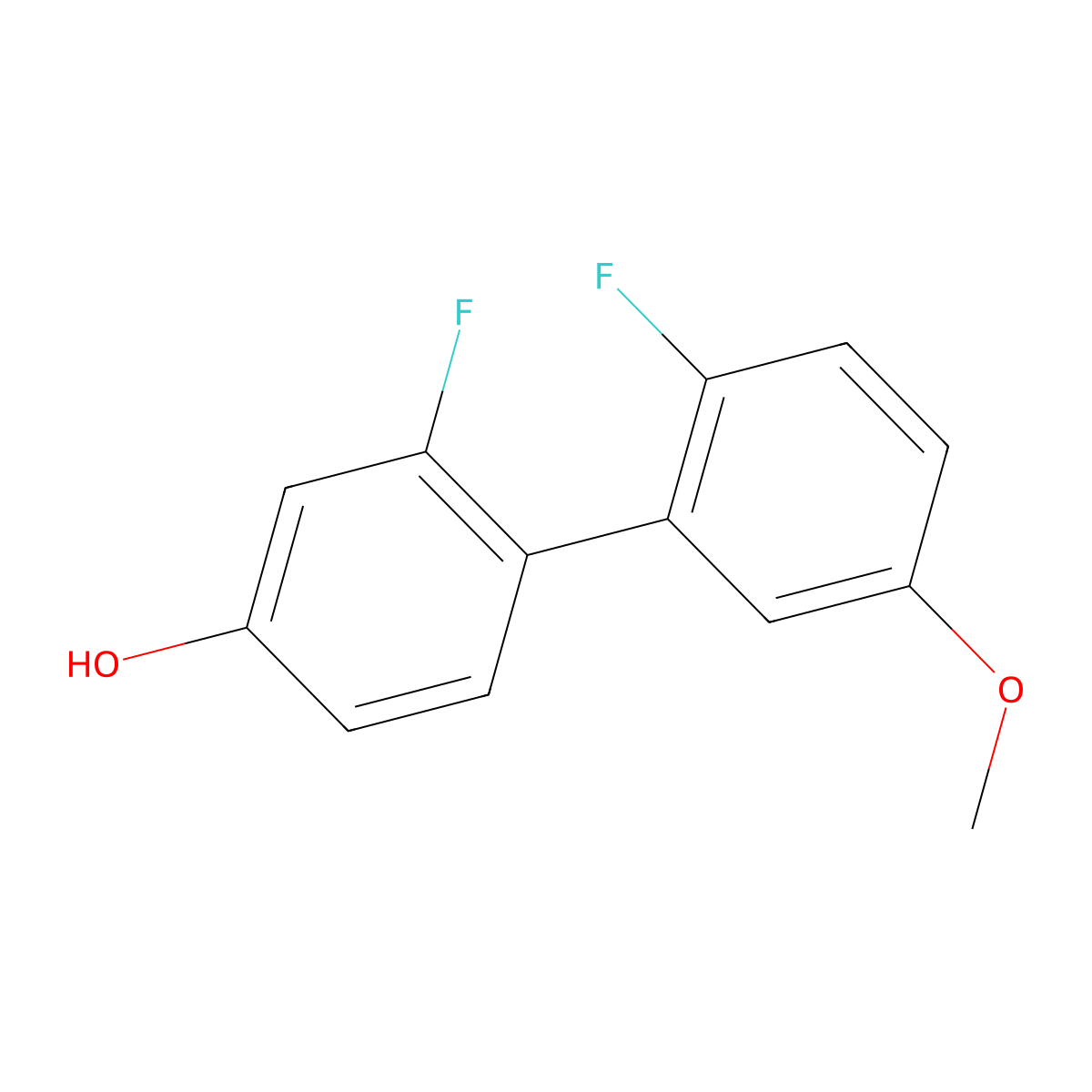 3-Fluoro-4-(2-fluoro-5-methoxyphenyl)phenol molecular structure, CAS 1261918-23-3