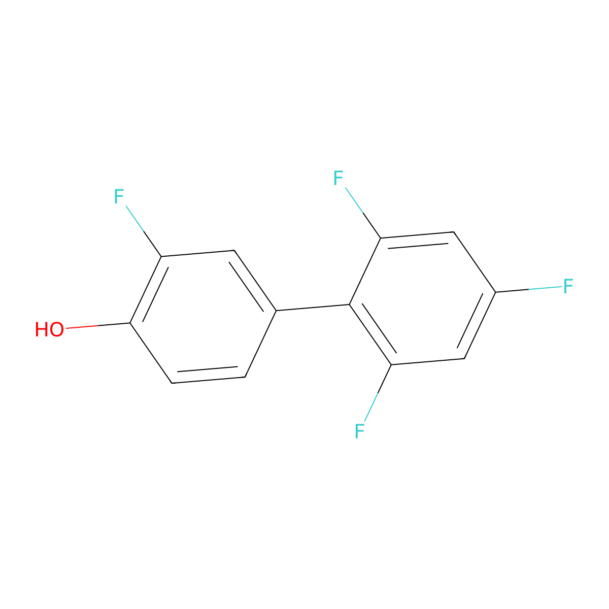 2-Fluoro-4-(2,4,6-trifluorophenyl)phenol molecular structure, CAS 1261918-33-5