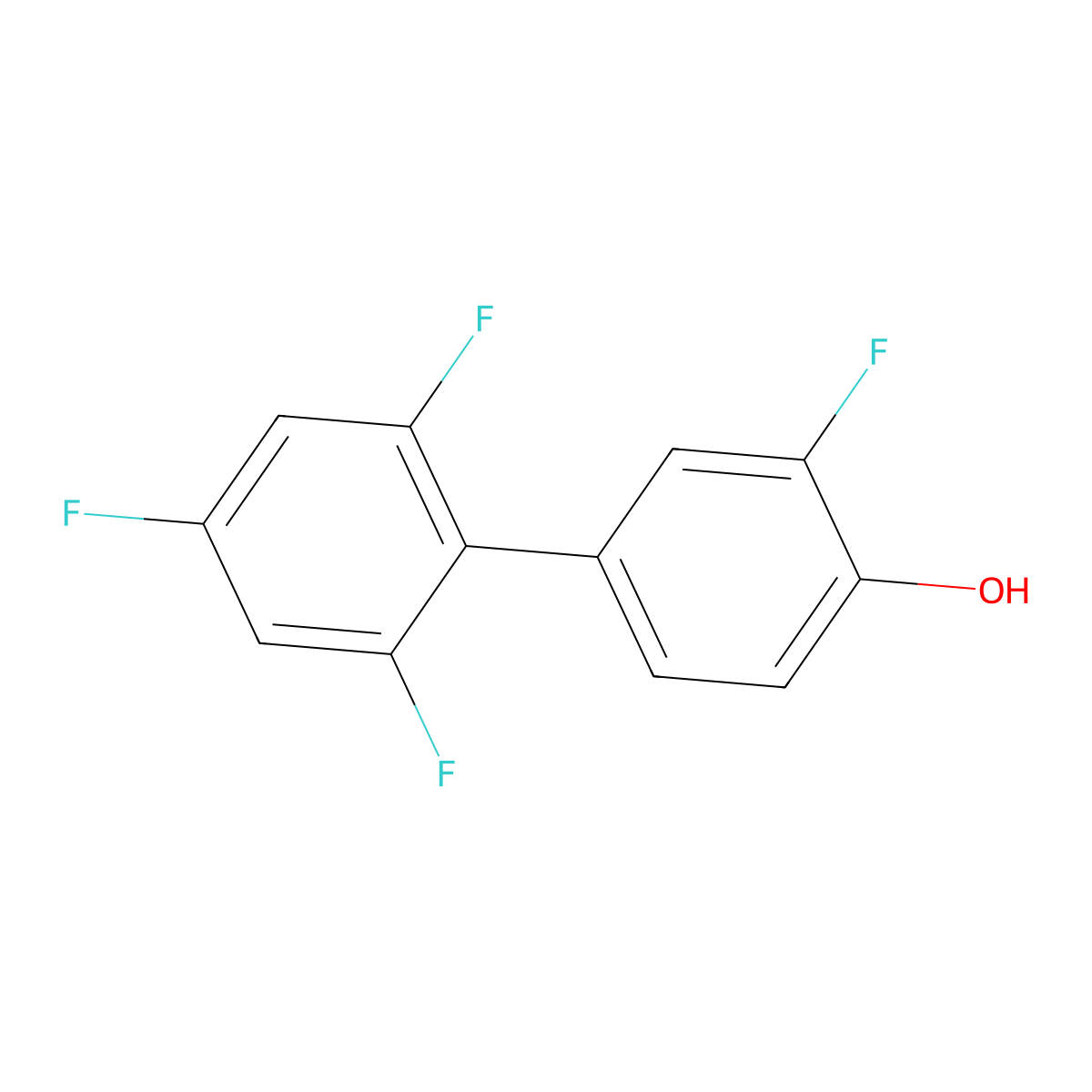 2-Fluoro-4-(2,4,6-trifluorophenyl)phenol molecular structure, CAS 1261918-33-5