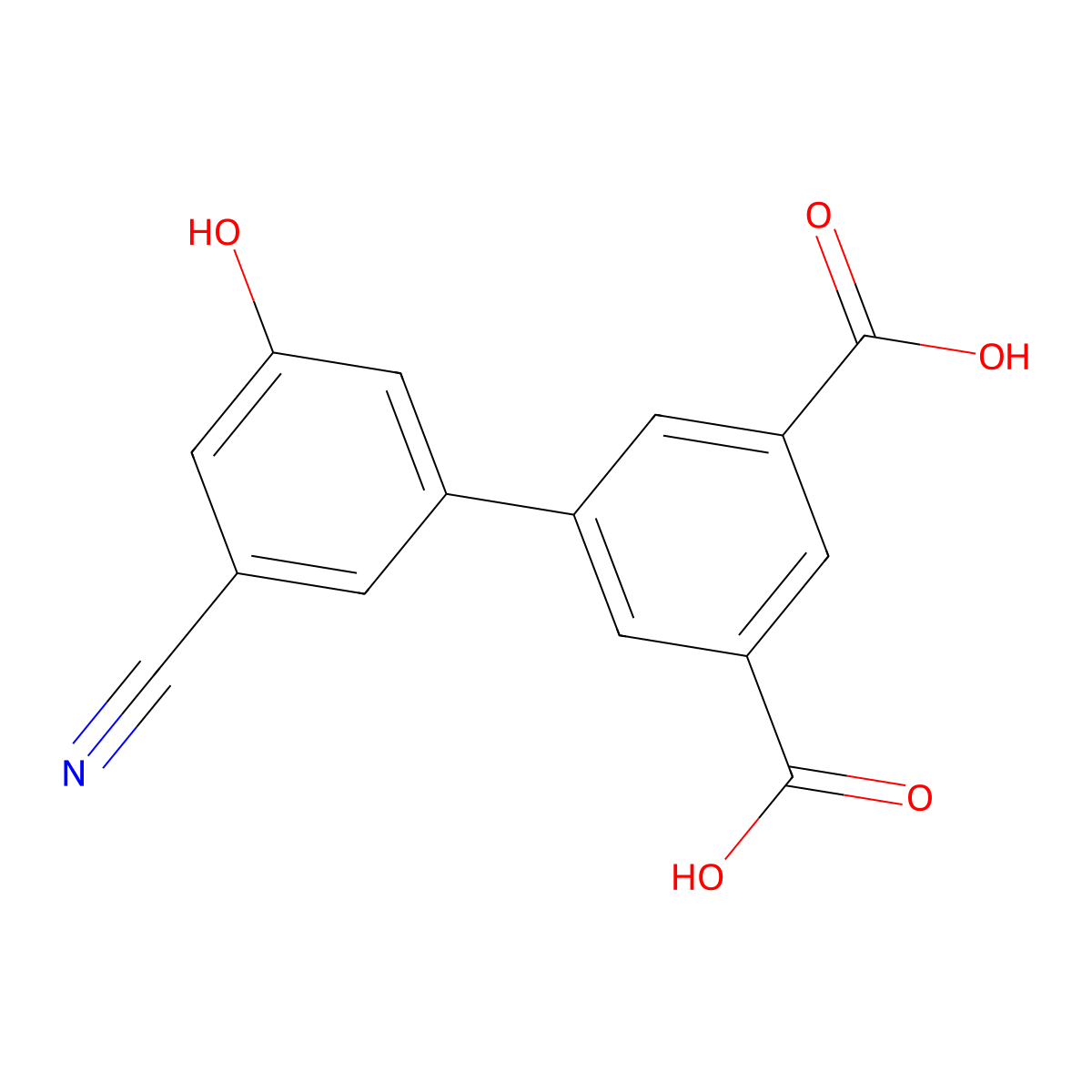 3-Cyano-5-(3,5-dicarboxyphenyl)phenol molecular structure, CAS 1261918-55-1