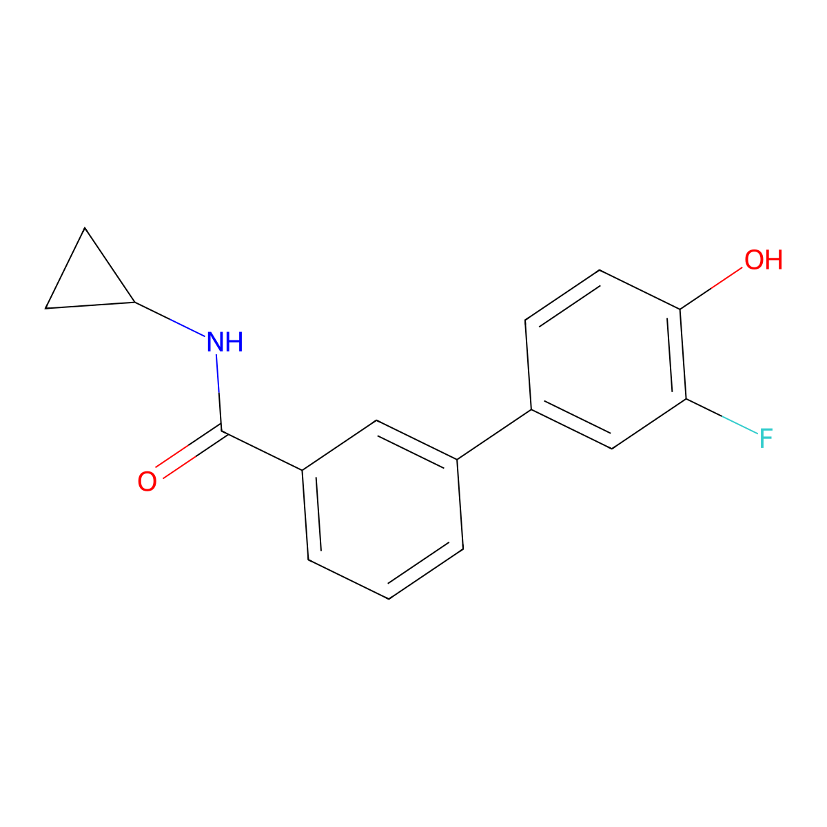 4-[3-(Cyclopropylaminocarbonyl)phenyl]-2-fluorophenol molecular structure, CAS 1261918-59-5