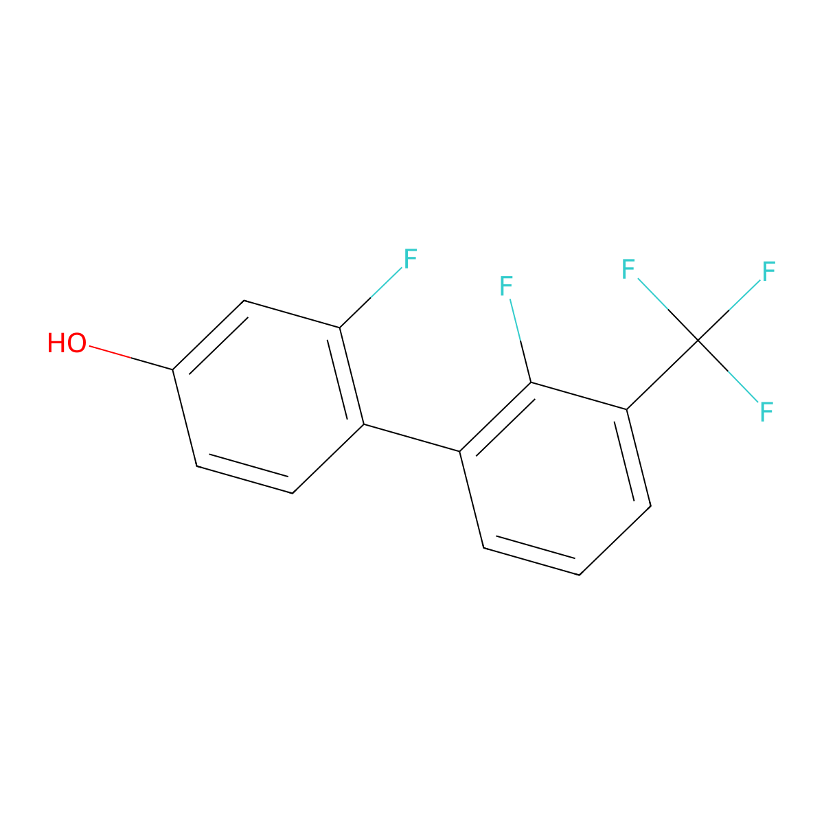 3-Fluoro-4-(2-fluoro-3-trifluoromethylphenyl)phenol molecular structure, CAS 1261918-61-9