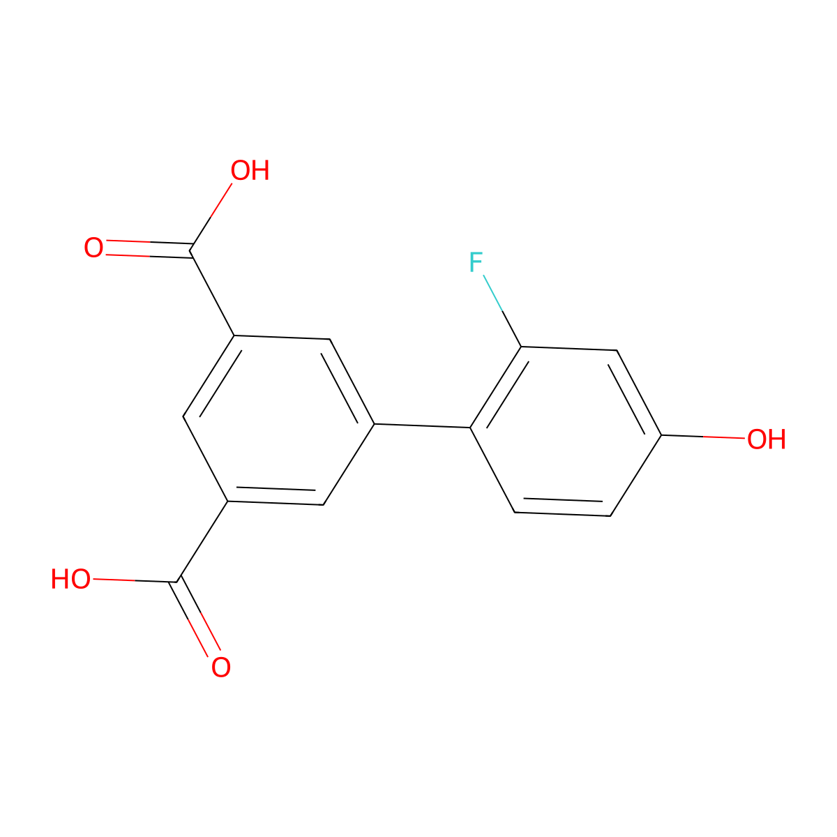 4-(3,5-Dicarboxyphenyl)-3-fluorophenol molecular structure, CAS 1261918-63-1