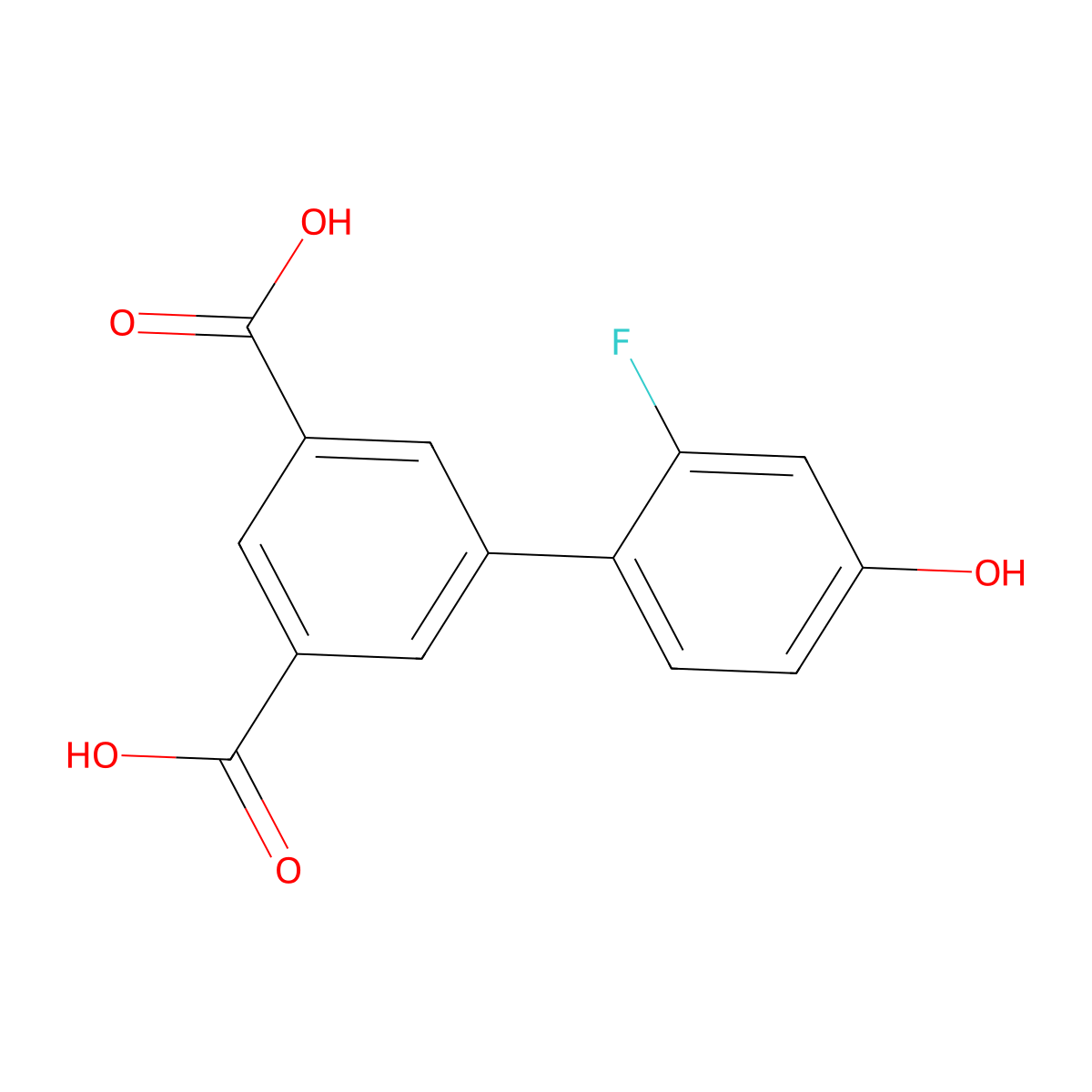 4-(3,5-Dicarboxyphenyl)-3-fluorophenol molecular structure, CAS 1261918-63-1