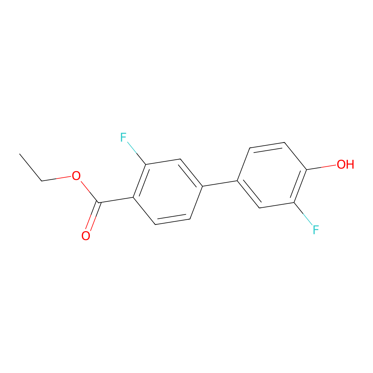 4-[4-(Ethoxycarbonyl)-3-fluorophenyl]-2-fluorophenol molecular structure, CAS 1261918-65-3