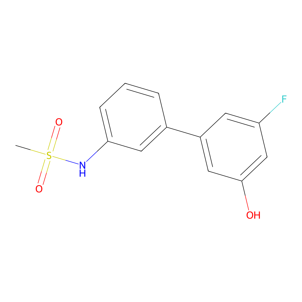 3-Fluoro-5-(3-methylsulfonylaminophenyl)phenol molecular structure, CAS 1261918-69-7