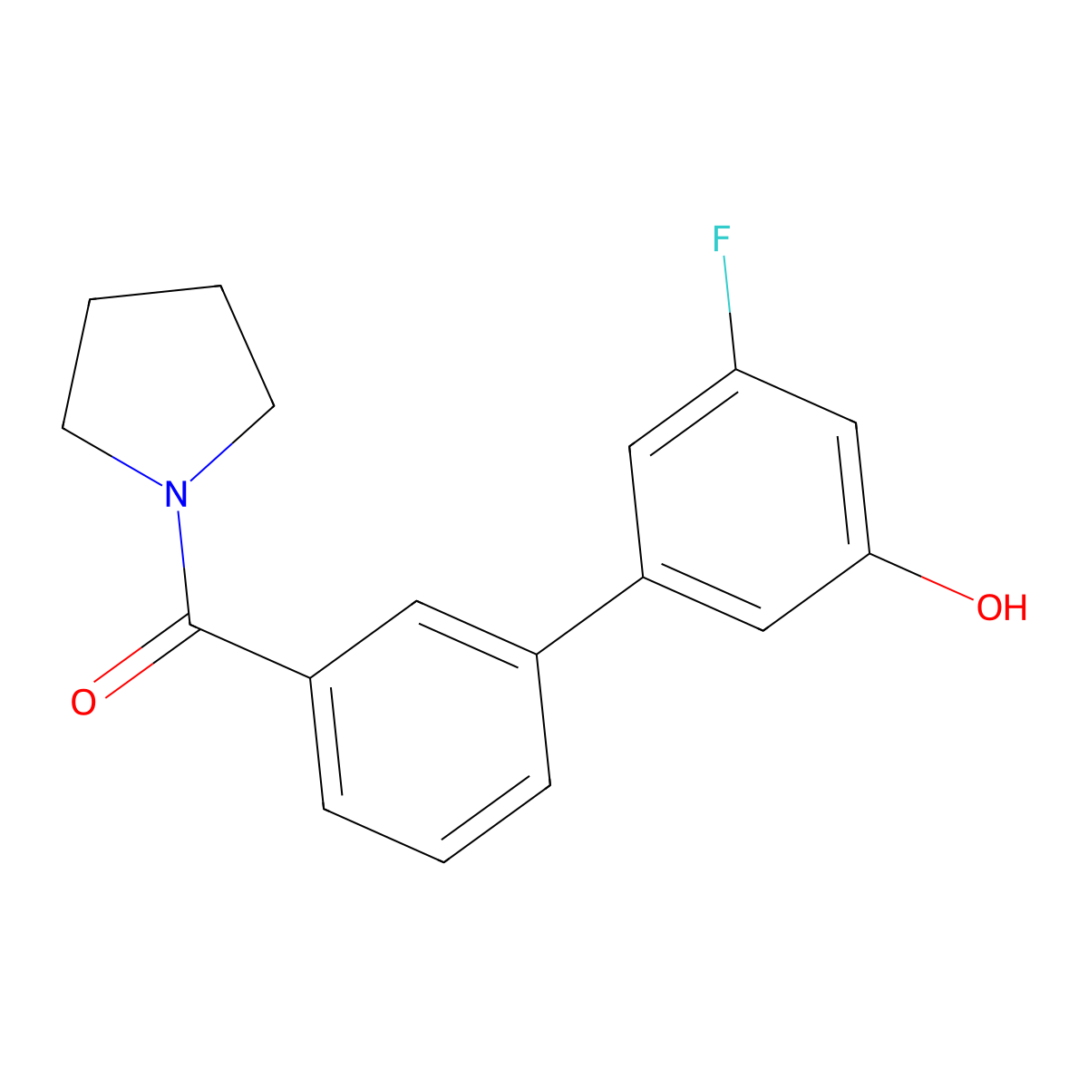 3-Fluoro-5-(3-pyrrolidinylcarbonylphenyl)phenol molecular structure, CAS 1261918-70-0