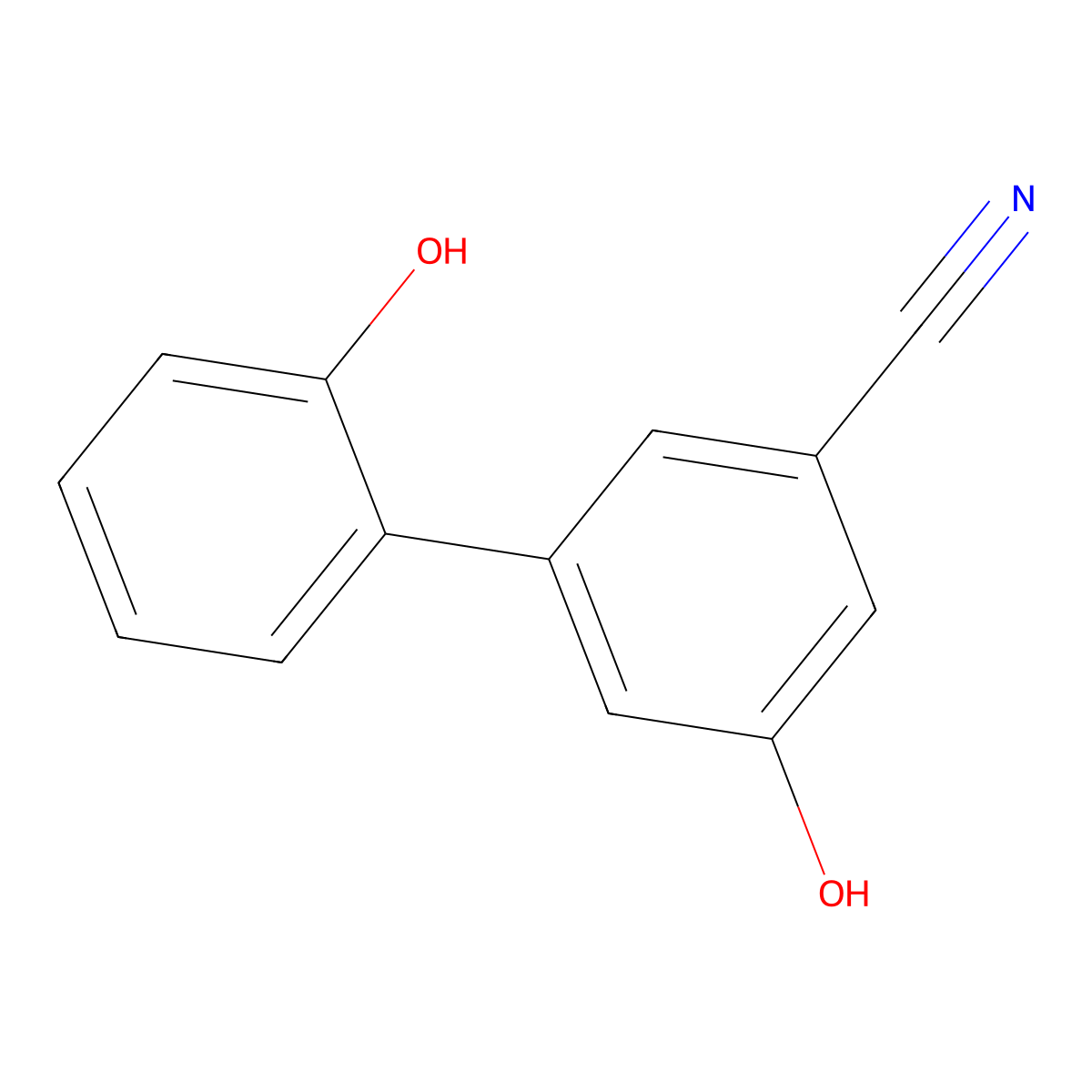 3-Cyano-5-(2-hydroxyphenyl)phenol molecular structure, CAS 1261918-84-6