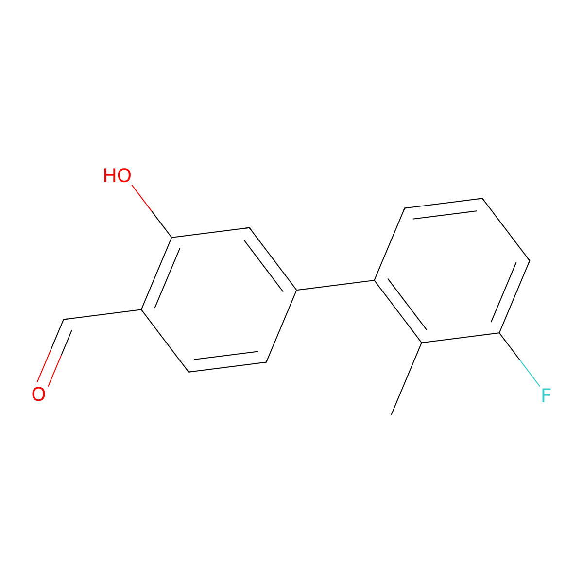 5-(3-Fluoro-2-methylphenyl)-2-formylphenol molecular structure, CAS 1261918-85-7