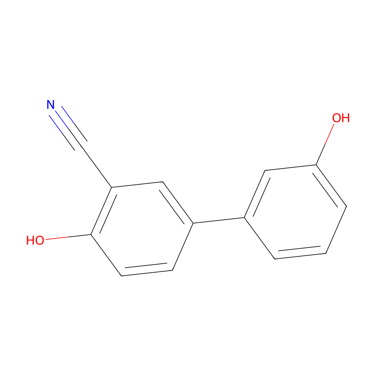 2-Cyano-4-(3-hydroxyphenyl)phenol molecular structure, CAS 1261918-86-8