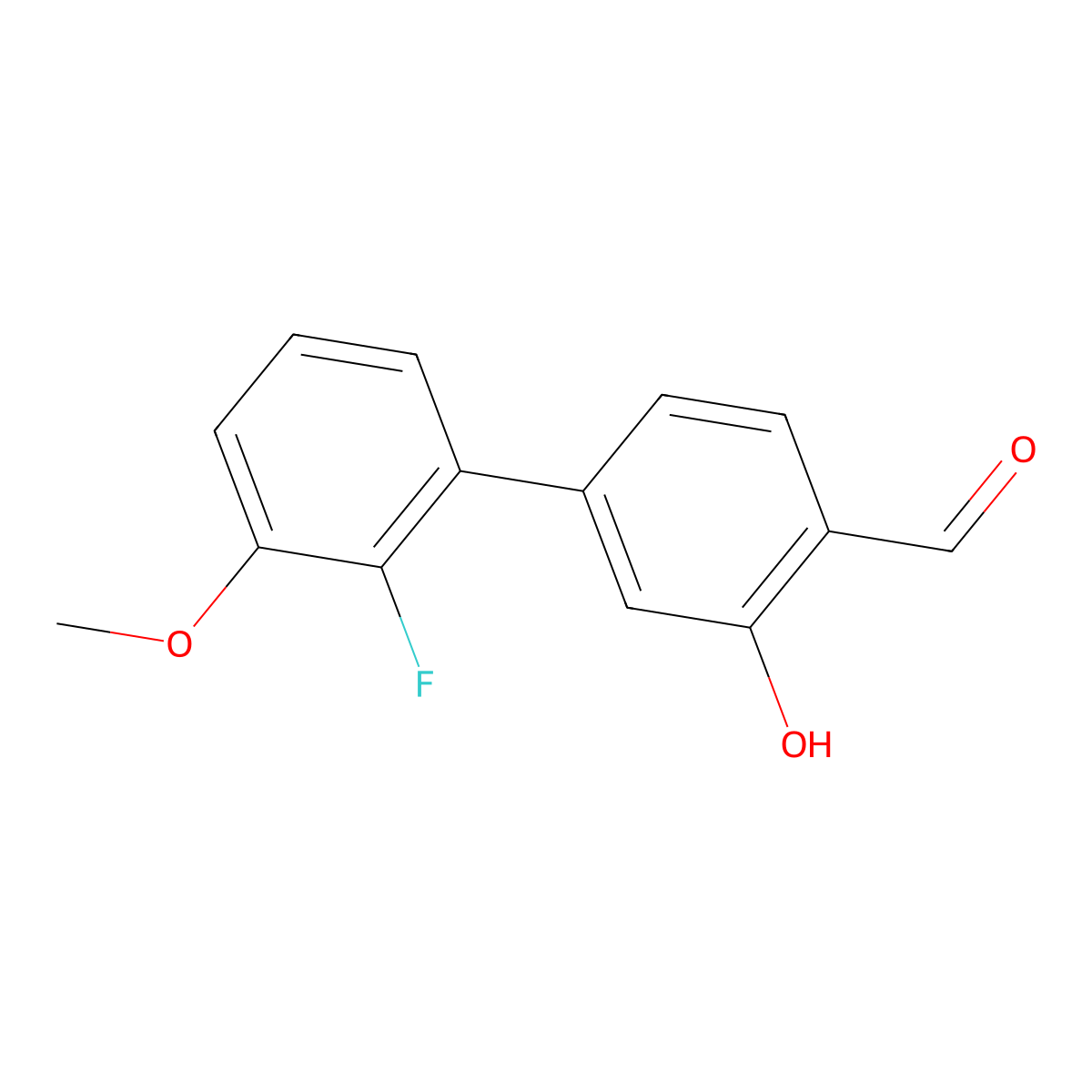 5-(2-Fluoro-3-methoxyphenyl)-2-formylphenol molecular structure, CAS 1261918-94-8