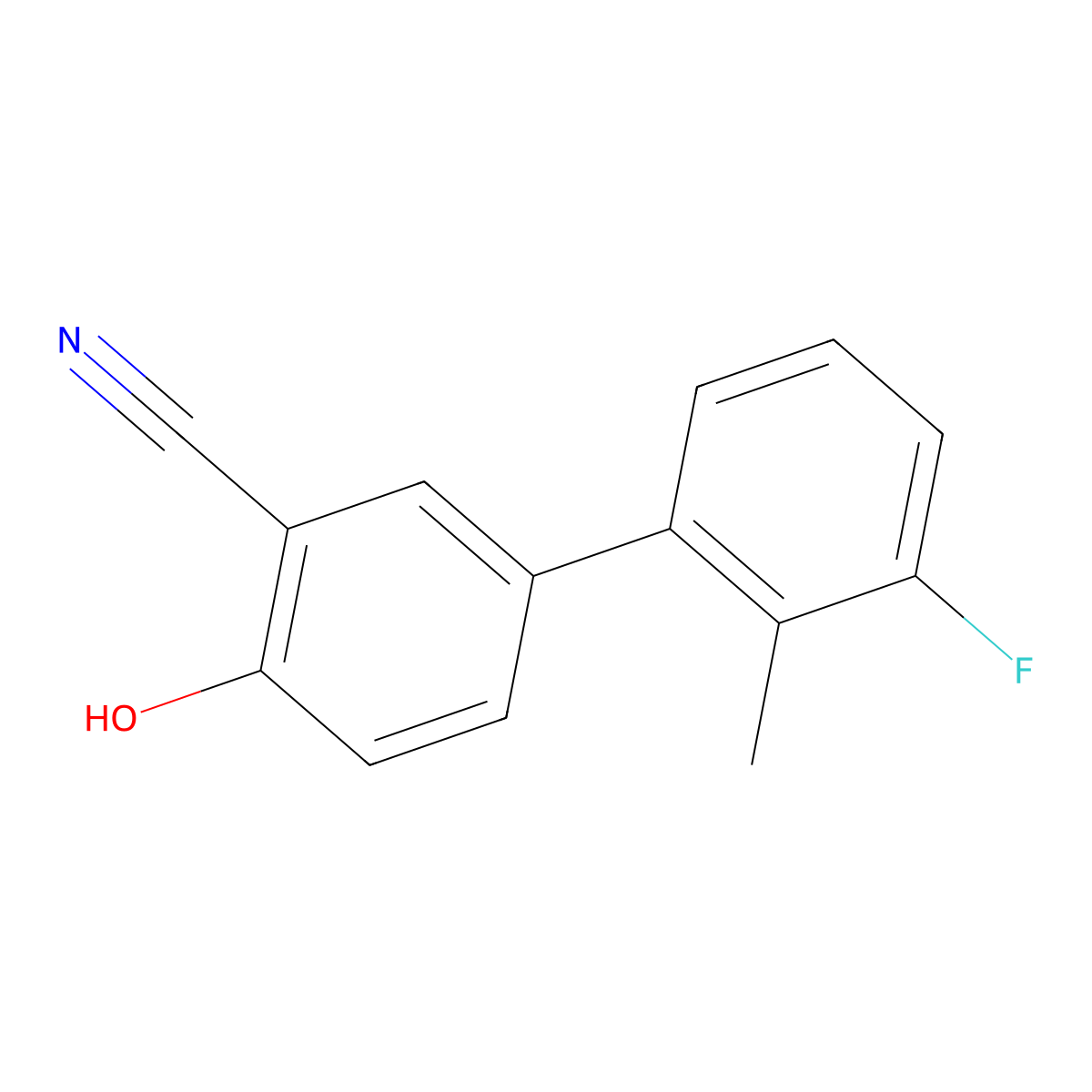 2-Cyano-4-(3-fluoro-2-methylphenyl)phenol molecular structure, CAS 1261918-95-9
