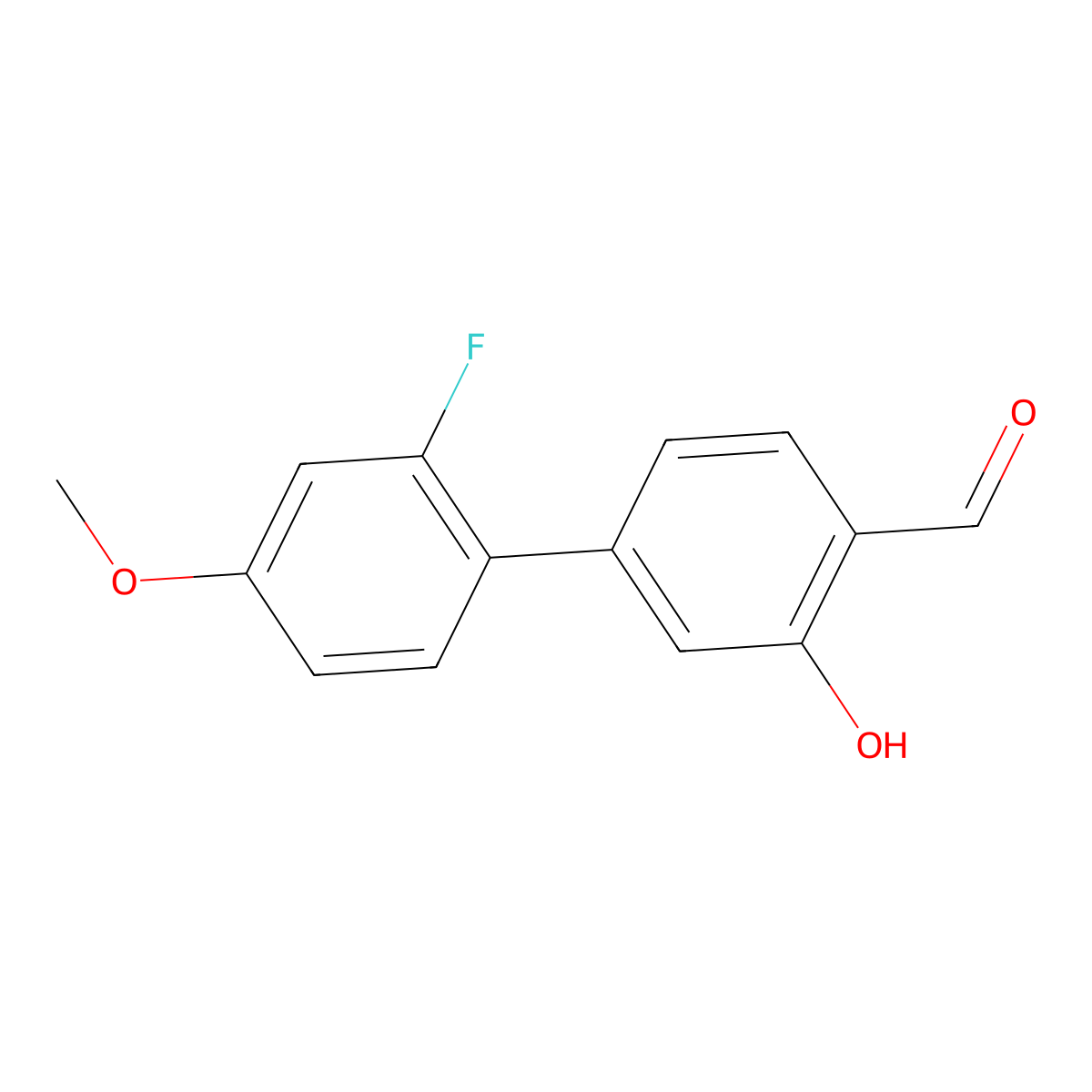 5-(2-Fluoro-4-methoxyphenyl)-2-formylphenol molecular structure, CAS 1261918-96-0