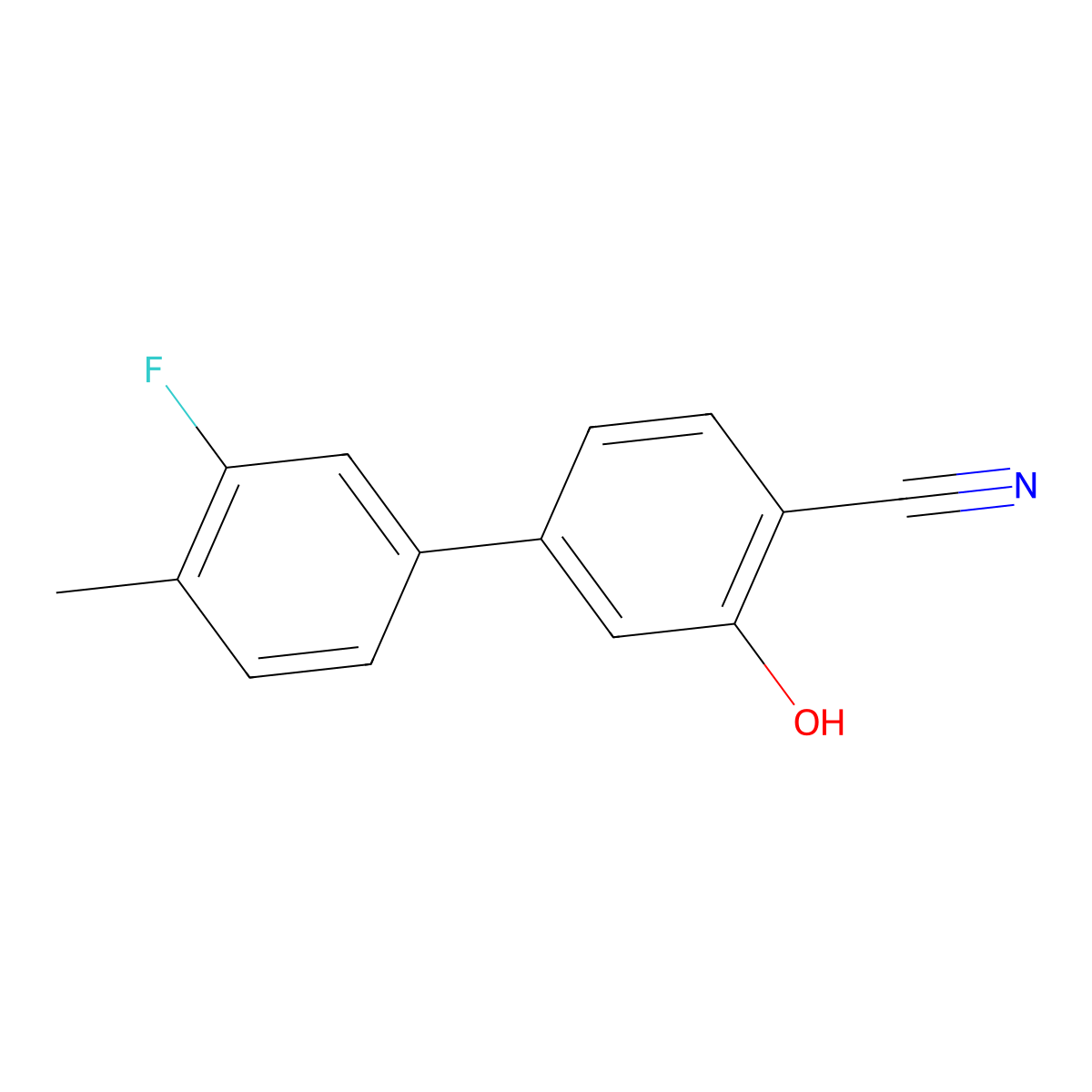 2-Cyano-5-(3-fluoro-4-methylphenyl)phenol molecular structure, CAS 1261918-97-1