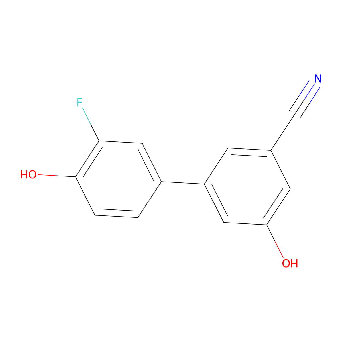 3-Cyano-5-(3-fluoro-4-hydroxyphenyl)phenol molecular structure, CAS 1261918-99-3