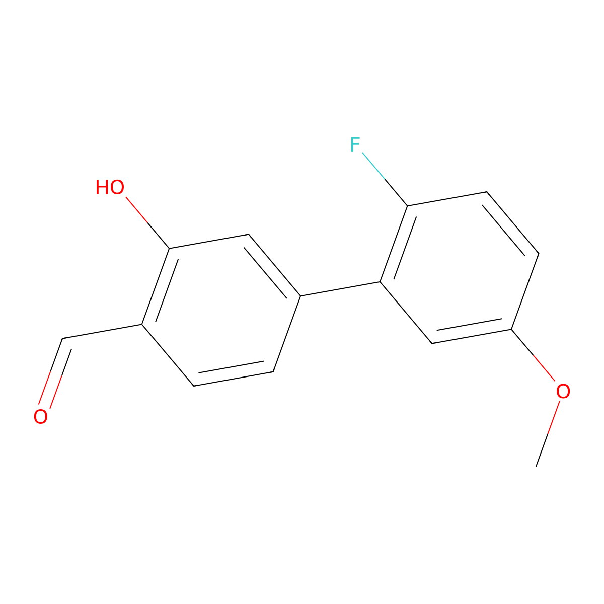 5-(2-Fluoro-5-methoxyphenyl)-2-formylphenol molecular structure, CAS 1261919-00-9