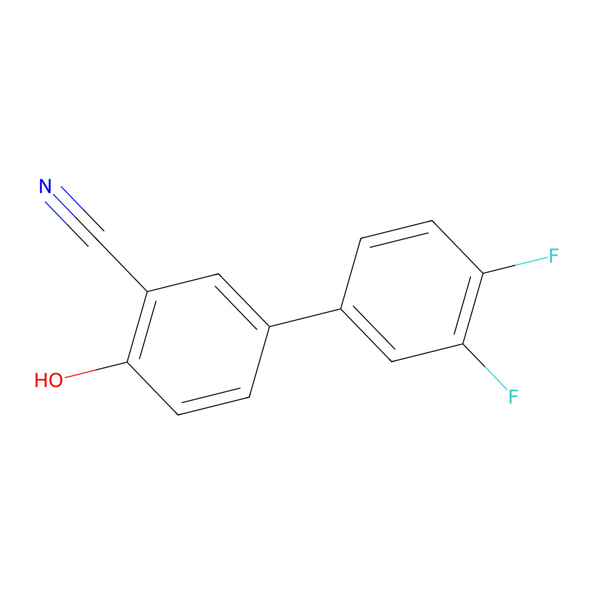 2-Cyano-4-(3,4-difluorophenyl)phenol molecular structure, CAS 1261919-03-2
