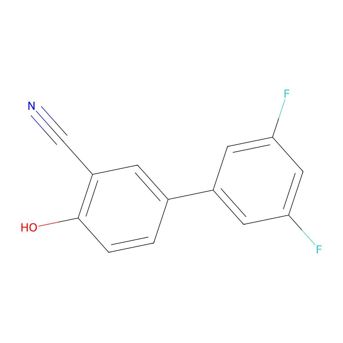 2-Cyano-4-(3,5-difluorophenyl)phenol molecular structure, CAS 1261919-04-3