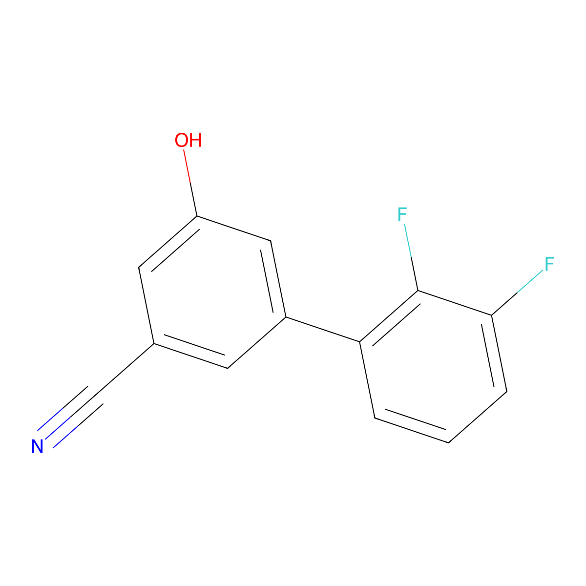 3-Cyano-5-(2,3-difluorophenyl)phenol molecular structure, CAS 1261919-06-5
