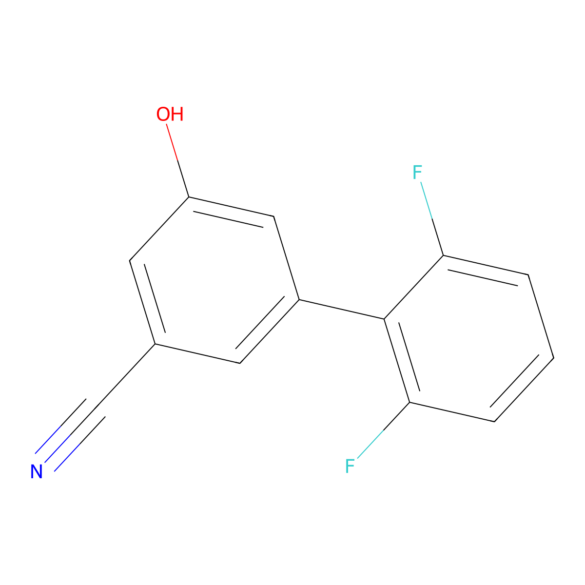 3-Cyano-5-(2,6-difluorophenyl)phenol molecular structure, CAS 1261919-07-6