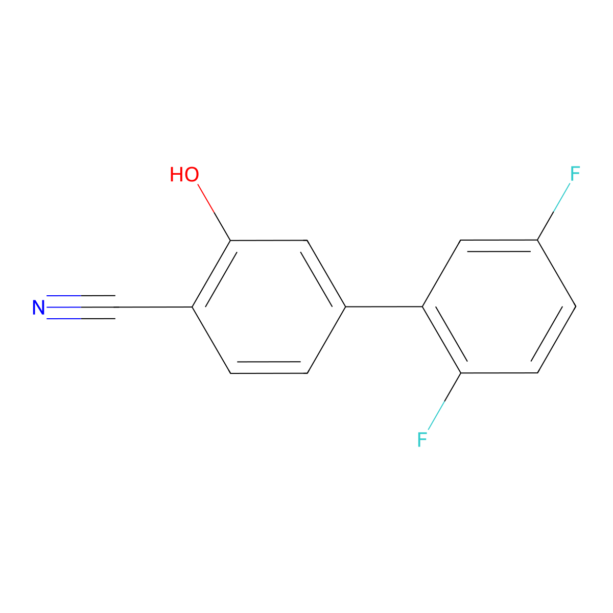 2-Cyano-5-(2,5-difluorophenyl)phenol molecular structure, CAS 1261919-08-7