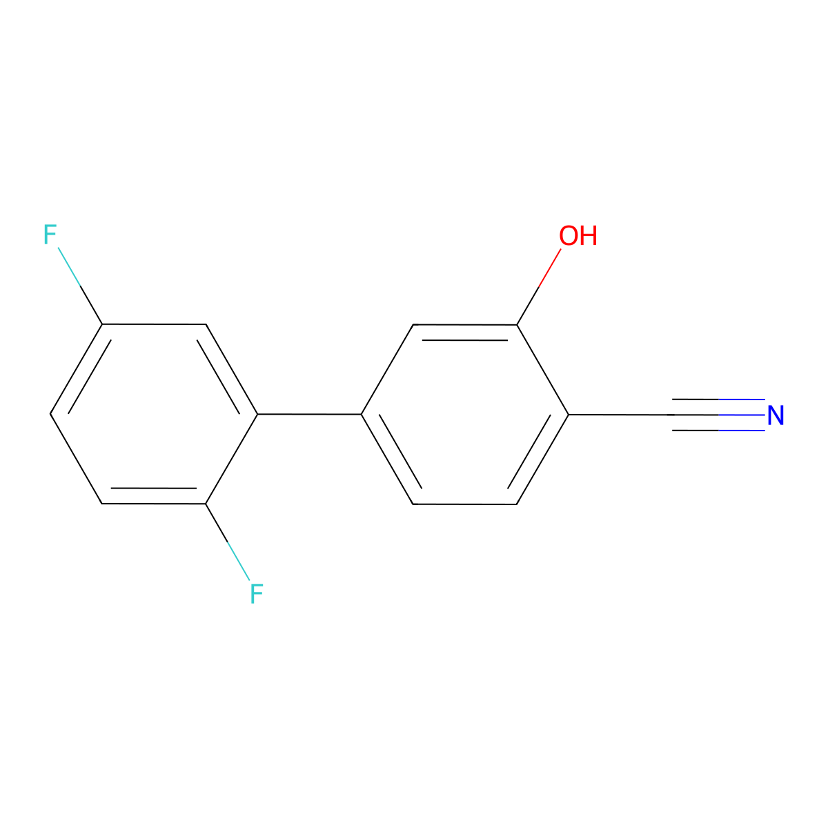 2-Cyano-5-(2,5-difluorophenyl)phenol molecular structure, CAS 1261919-08-7