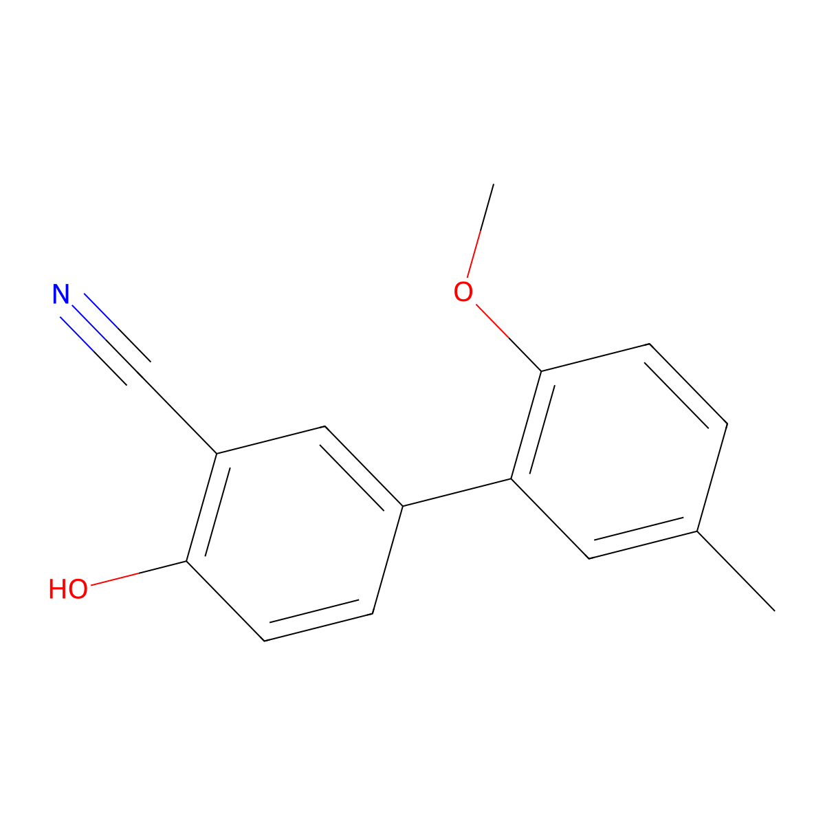 2-Cyano-4-(2-methoxy-5-methylphenyl)phenol molecular structure, CAS 1261919-09-8