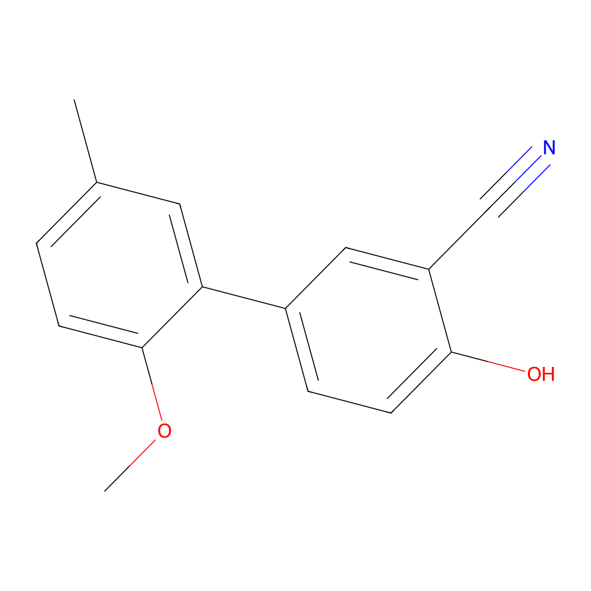 2-Cyano-4-(2-methoxy-5-methylphenyl)phenol molecular structure, CAS 1261919-09-8