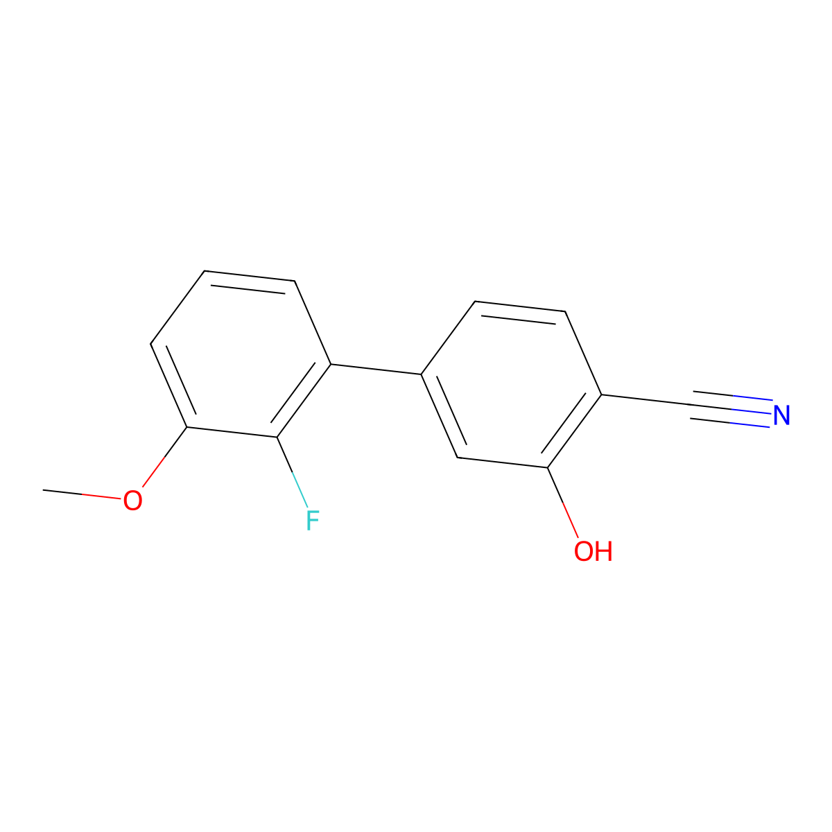 2-Cyano-5-(2-fluoro-3-methoxyphenyl)phenol molecular structure, CAS 1261919-11-2