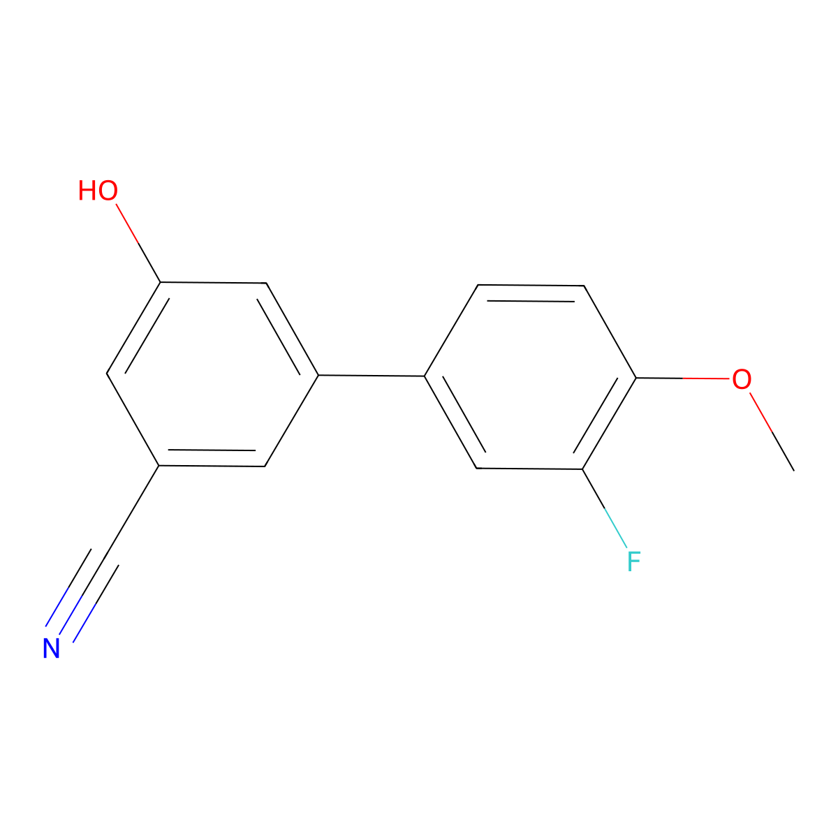 3-Cyano-5-(3-fluoro-4-methoxyphenyl)phenol molecular structure, CAS 1261919-12-3