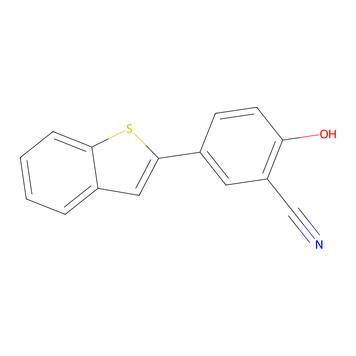 4-[Benzo(b)thiophen-2-yl]-2-cyanophenol molecular structure, CAS 1261919-15-6