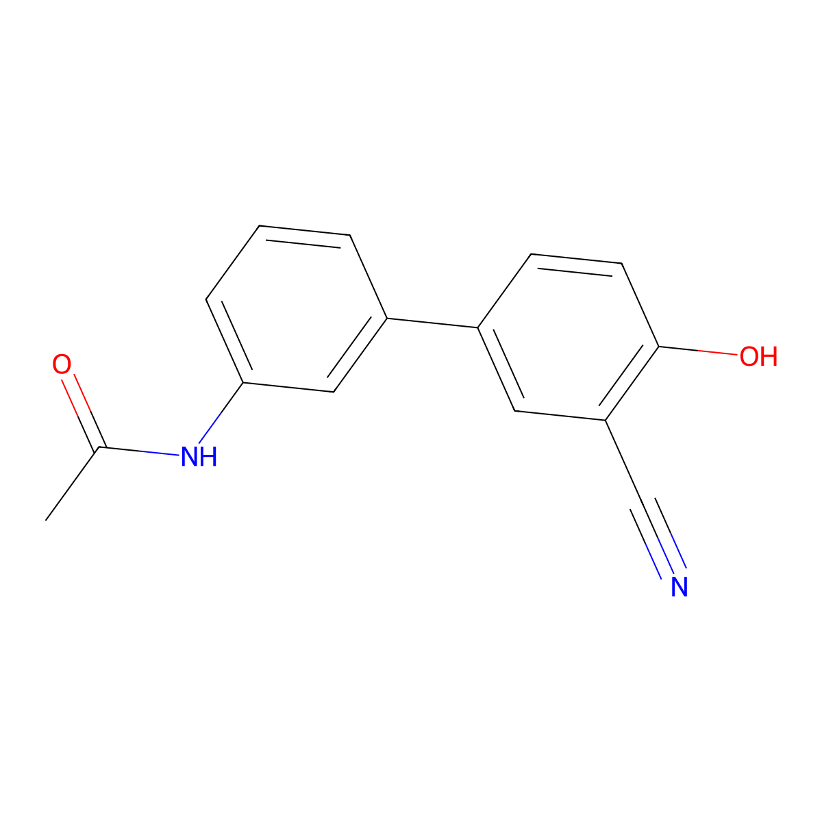 4-(3-Acetylaminophenyl)-2-cyanophenol molecular structure, CAS 1261919-16-7