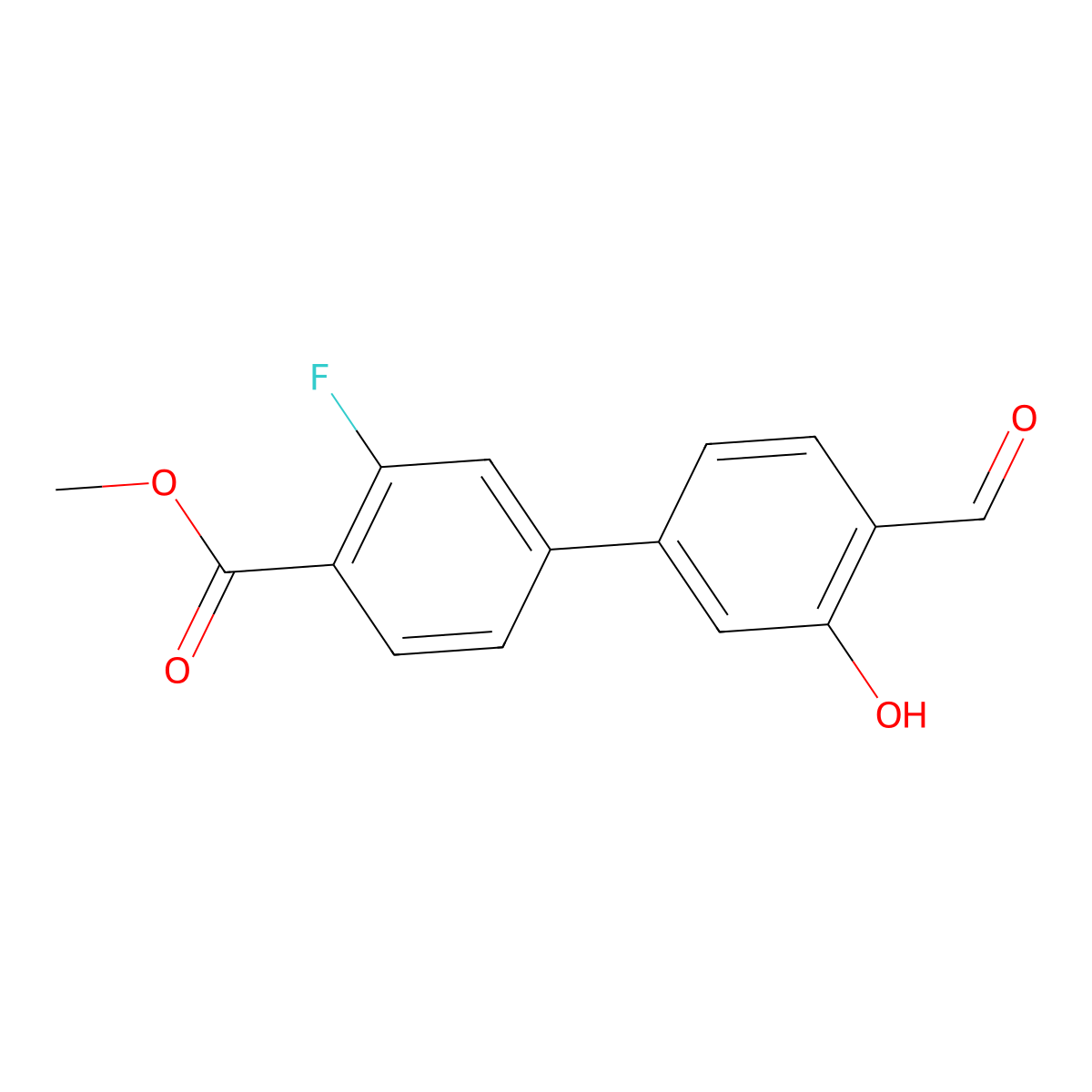 5-(3-Fluoro-4-methoxycarbonylphenyl)-2-formylphenol molecular structure, CAS 1261919-30-5