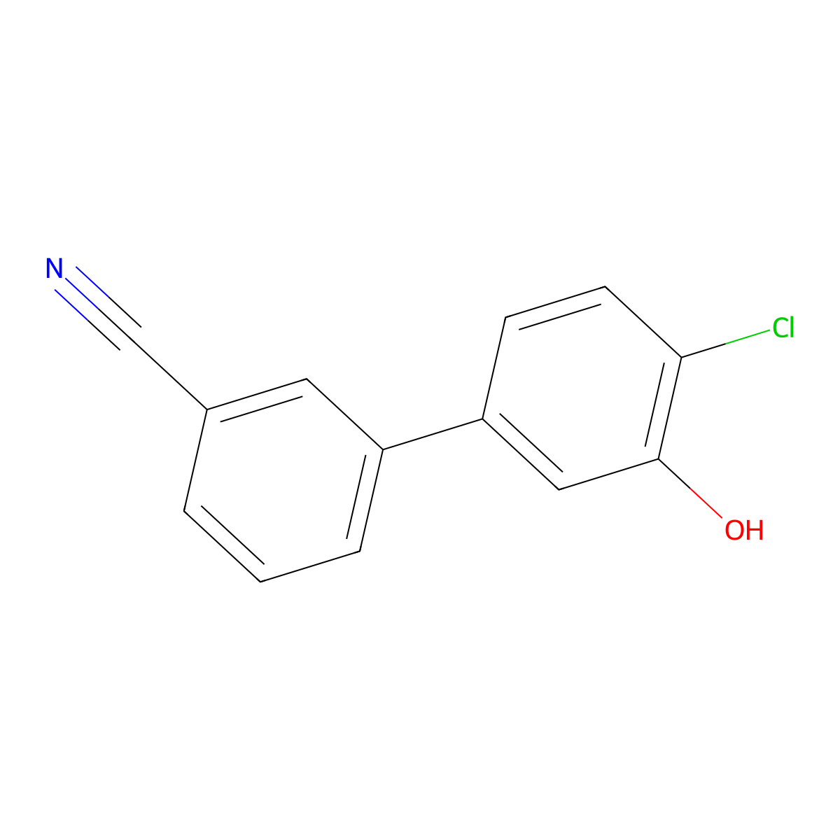 2-Chloro-5-(3-cyanophenyl)phenol molecular structure, CAS 1261919-35-0