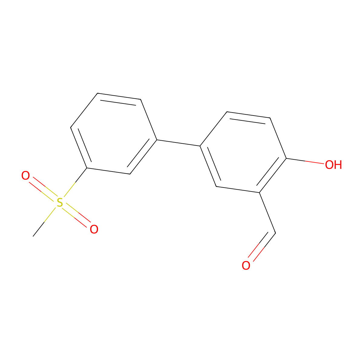 2-Formyl-4-(3-methylsulfonylphenyl)phenol molecular structure, CAS 1261919-36-1