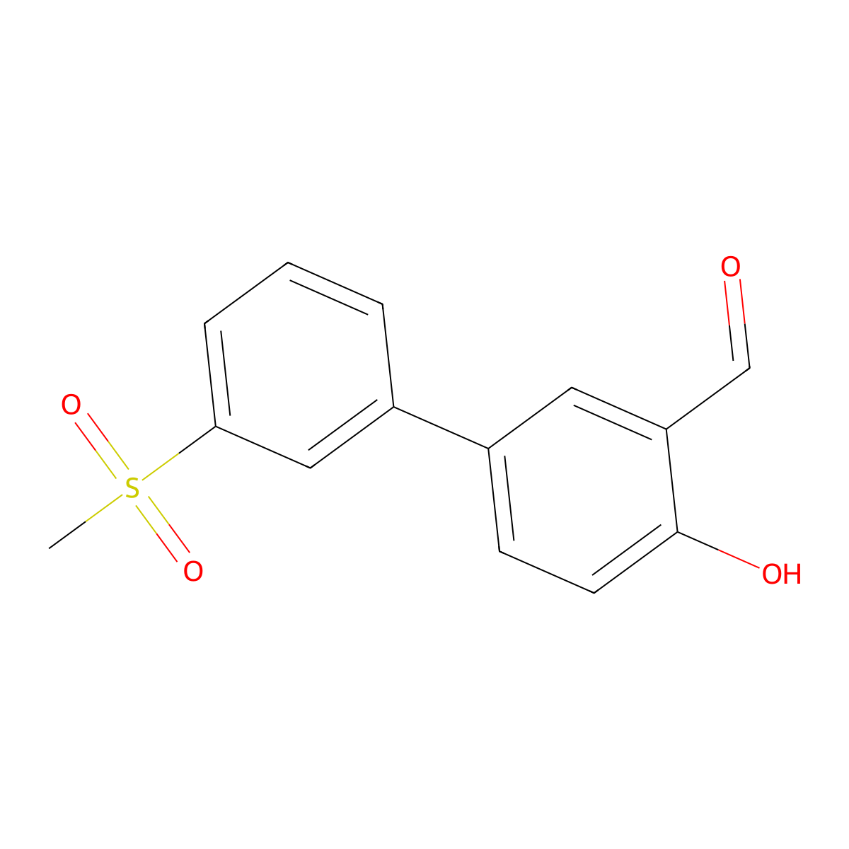 2-Formyl-4-(3-methylsulfonylphenyl)phenol molecular structure, CAS 1261919-36-1